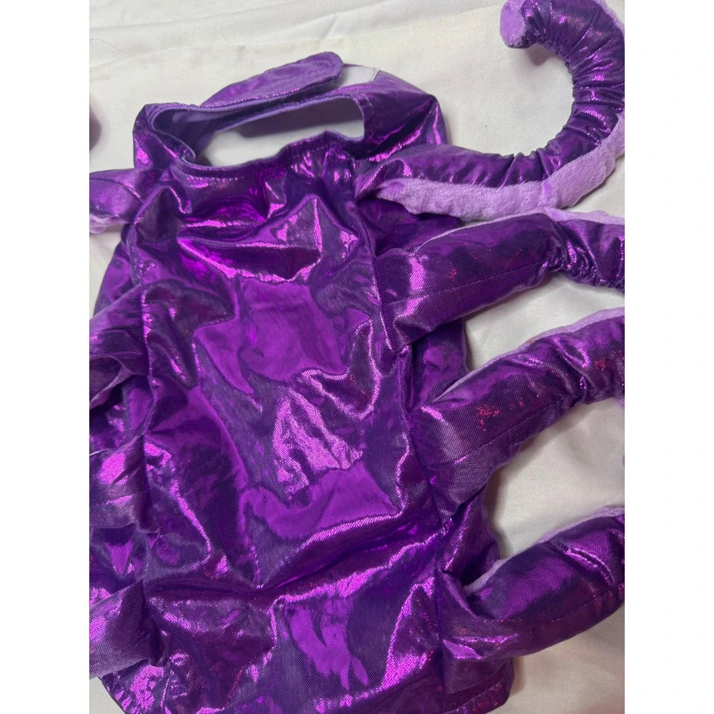 Purple Metallic Octopus Pet Costume Shiny Tentacle Halloween Dog Outfit small